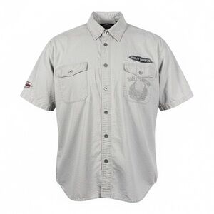 Harley-Davidson Men’s 2XL Great Freedom Machine Black Cotton Button-Up Shirt